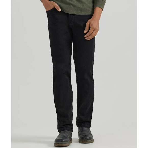Wrangler Black Straight Fit Denim 34X32 Mens Casual Pants Jeans Utility Work - Picture 1 of 11